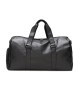 PU Leather Gym Fitness Bag for Men Women with Shoe Compartment 