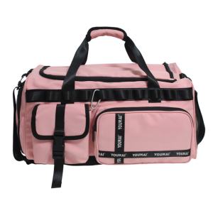 Overnight Training Sports Gym Bag with Shoes Compartment - Pink