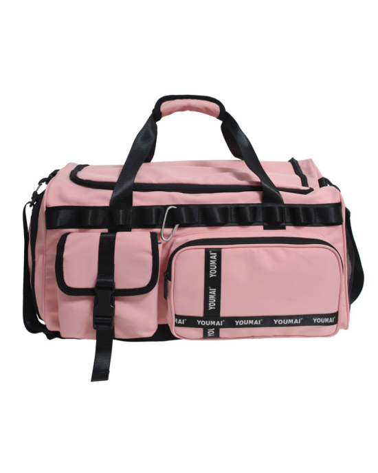 Overnight Training Sports Gym Bag with Shoes Compartment - Pink