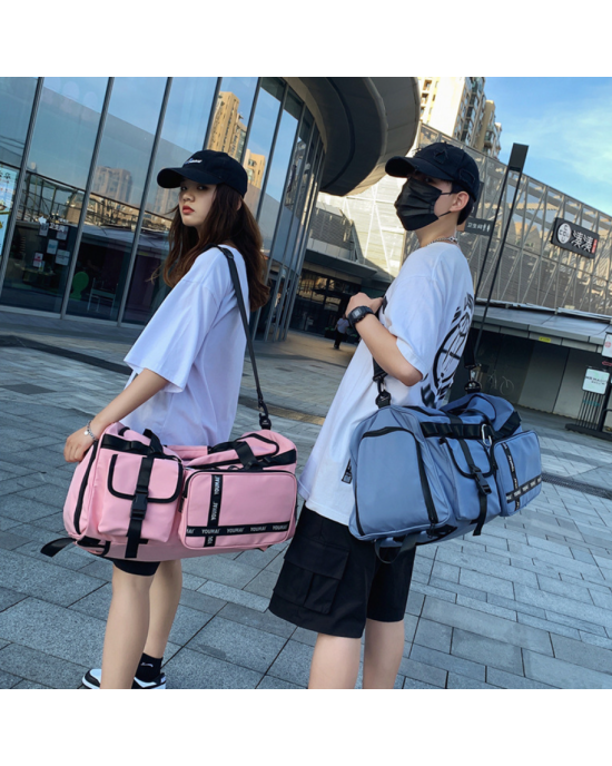 Overnight Training Sports Gym Bag with Shoes Compartment - Blue