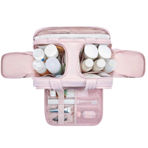 Puffy Travel Toiletry Lightweight Large Wide-open Makeup Bag for Women