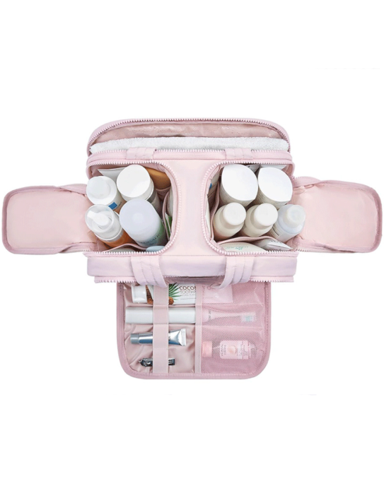 Puffy Travel Toiletry Lightweight Large Wide-open Makeup Bag for Women