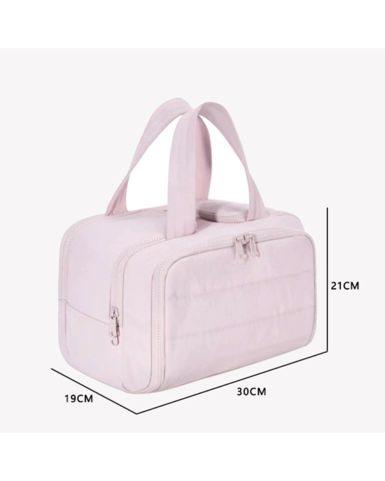 Puffy Travel Toiletry Lightweight Large Wide-open Makeup Bag for Women