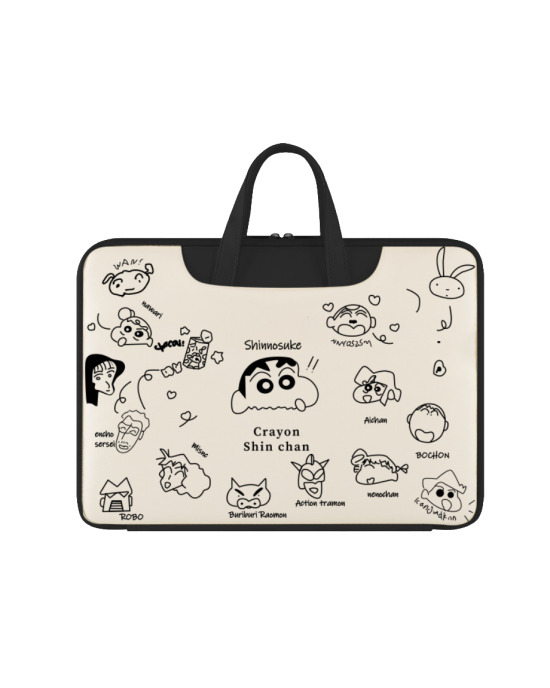 13-16 inch Laptop Case Bag with Handle - Crayon Shin-chan Black