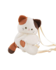 Fluffy Lying Calico Cat Plush Crossbody Bag