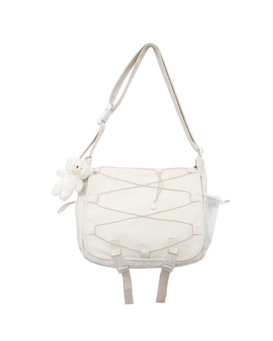 Ita Bag Kpop Kawaii Anime Pin Display Bag Crossbody Shoulder Messenger Bag - White