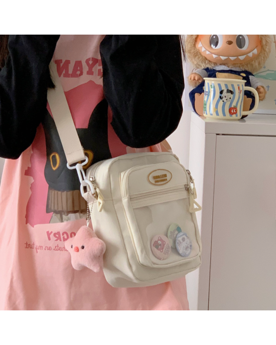 Ita Bag Kawaii Anime Pin Display Bag Crossbody Shoulder Bag - White
