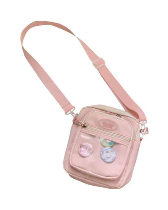 Ita Bag Kawaii Anime Pin Display Bag Crossbody Shoulder Bag - Pink