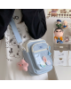 Ita Bag Kawaii Anime Pin Display Bag Crossbody Shoulder Bag - Blue