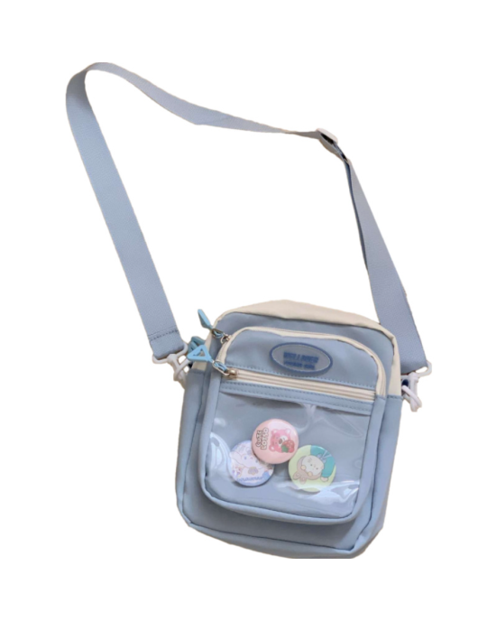 Ita Bag Kawaii Anime Pin Display Bag Crossbody Shoulder Bag - Blue