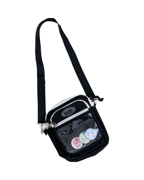 Ita Bag Kawaii Anime Pin Display Bag Crossbody Shoulder Bag - Black