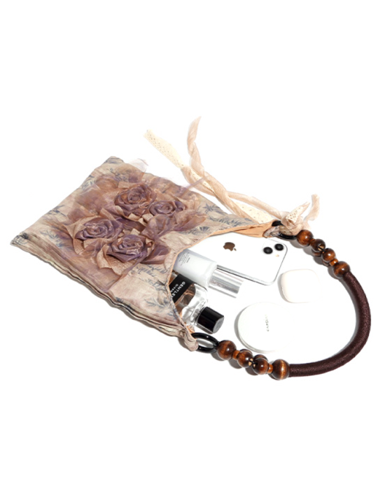 Women's Tie-dyed 3D Rose Applique Shoulder Bag Floral Hobo Handbags